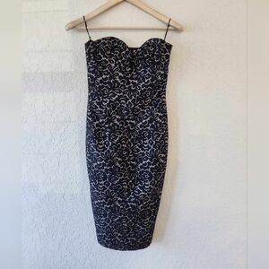 Michael Kors Collection Black and Cream Lace Mini Dress